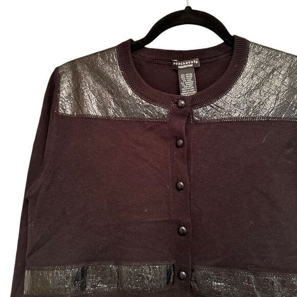 Doncaster black cardigan with patent leather accents - Picture 3 of 10
